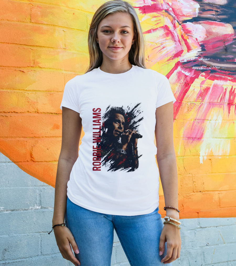 Robbie Williams Pop Star Singer Microphone Performance T-Shirt