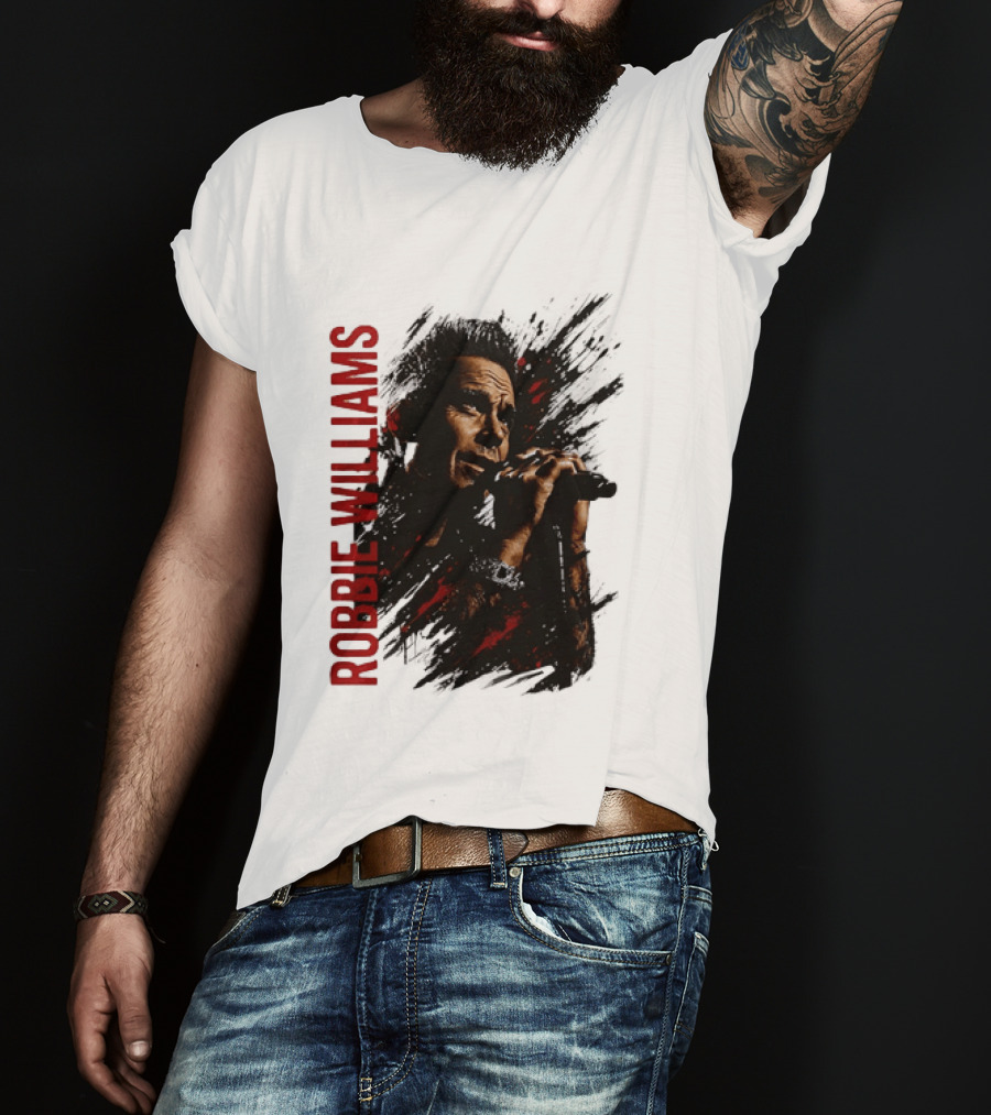 Robbie Williams Pop Star Singer Microphone Performance T-Shirt