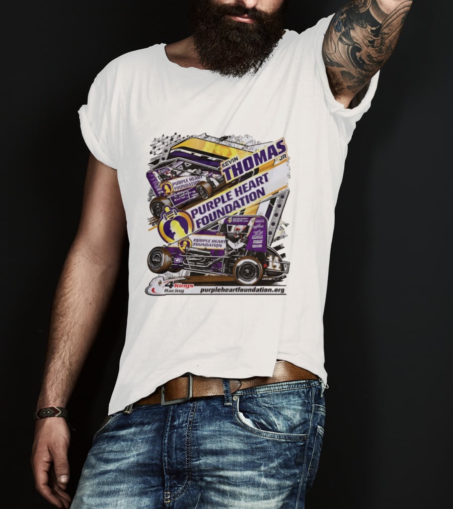 Kevin Thomas Jr Purple Heart Foundation Sprint Car 4 Kings Racing T-Shirt