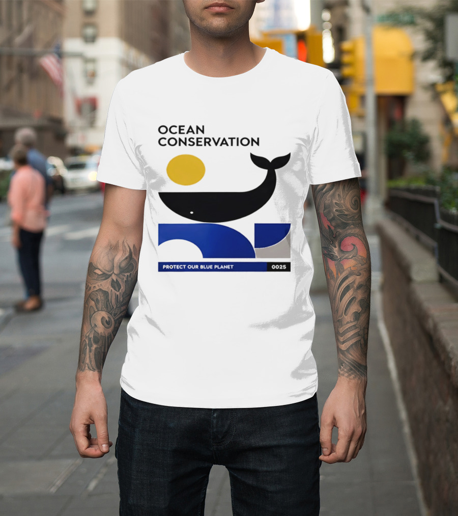 Ocean Conservation Whale Graphic Protect Our Blue Planet T-Shirt