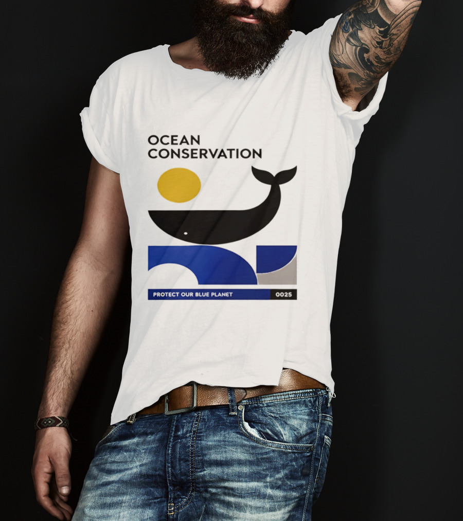 Ocean Conservation Whale Graphic Protect Our Blue Planet T-Shirt