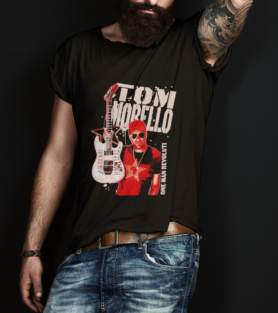 Tom Morello Arm The Homeless Guitar One Man Revolution Red Star T-Shirt
