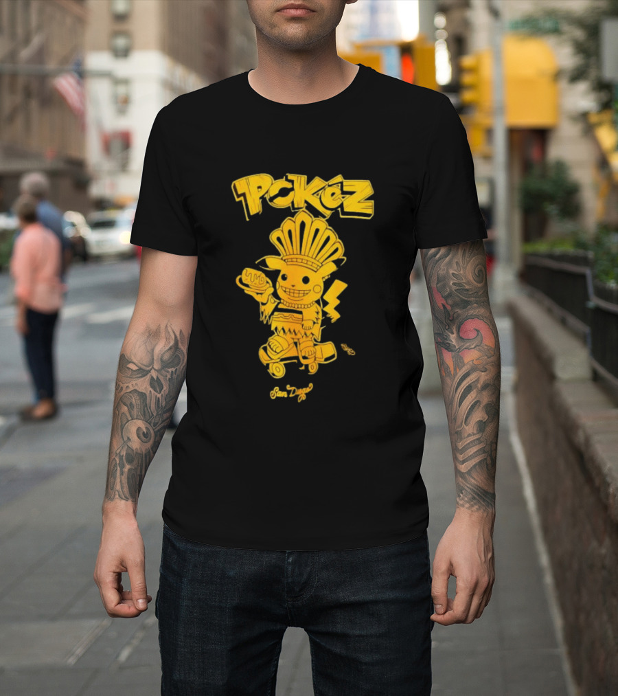 Pikachu Pokez San Diego Skateboard Taco Fun T-Shirt