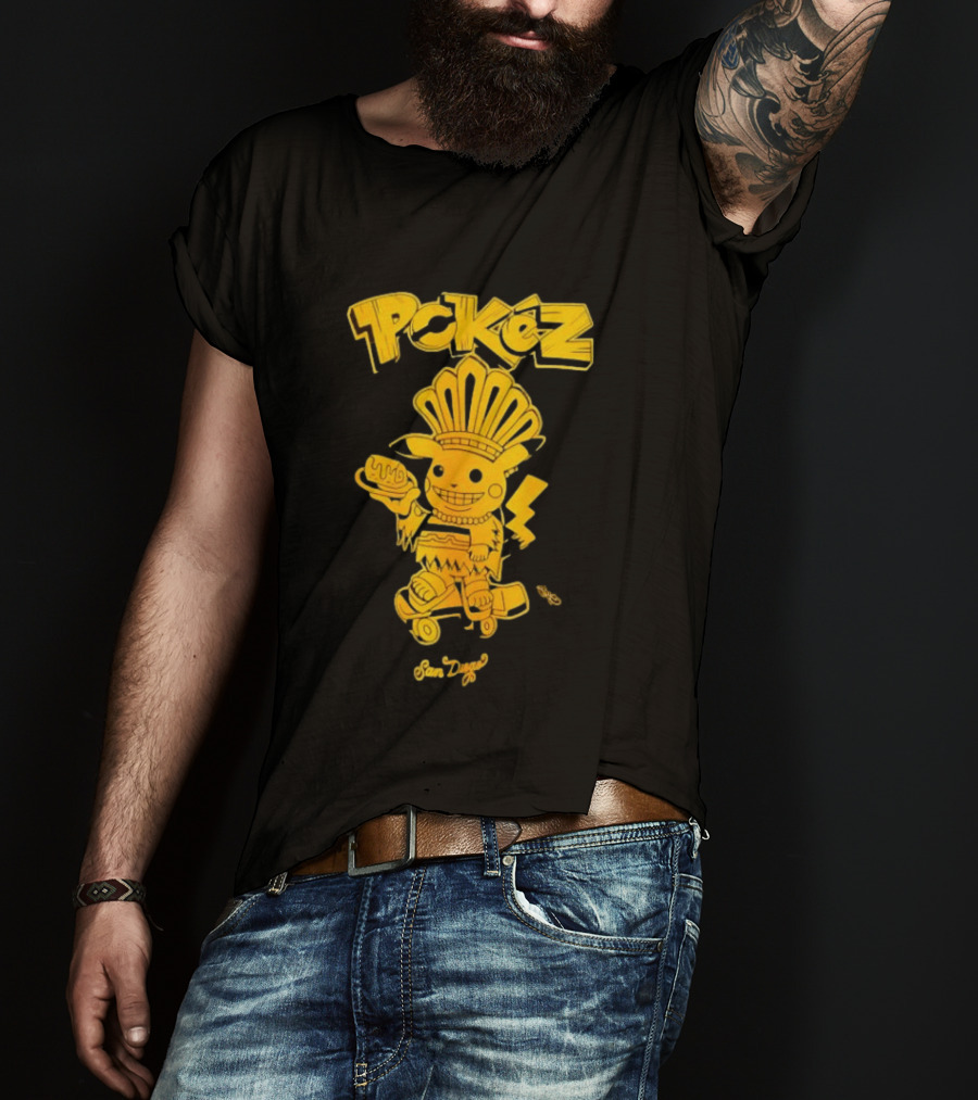 Pikachu Pokez San Diego Skateboard Taco Fun T-Shirt