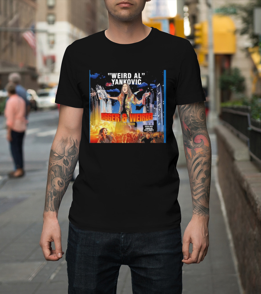 Weird Al Yankovic Bigger & Weirder 2026 Tour Special Guest Puddles Pity Party T-Shirt