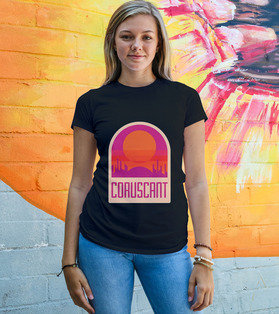 Coruscant Cityscape Star Wars Sci Fi Sunset Scene T-Shirt