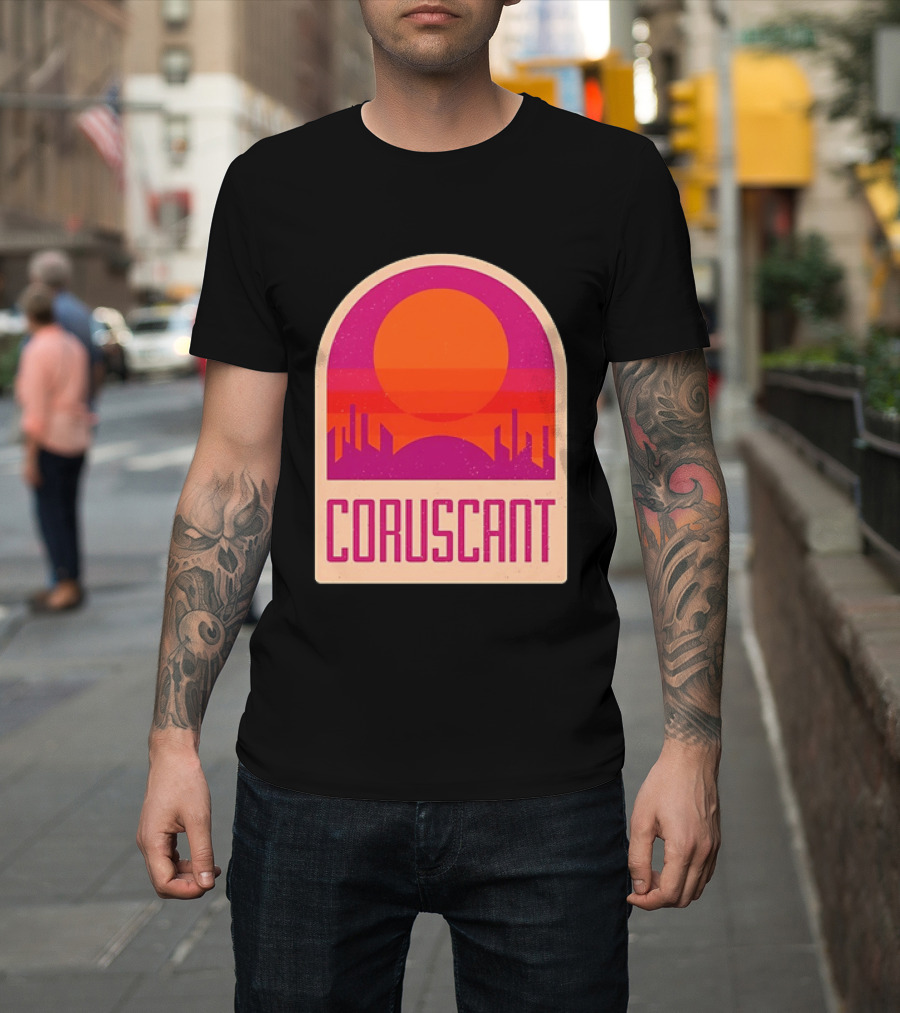 Coruscant Cityscape Star Wars Sci Fi Sunset Scene T-Shirt