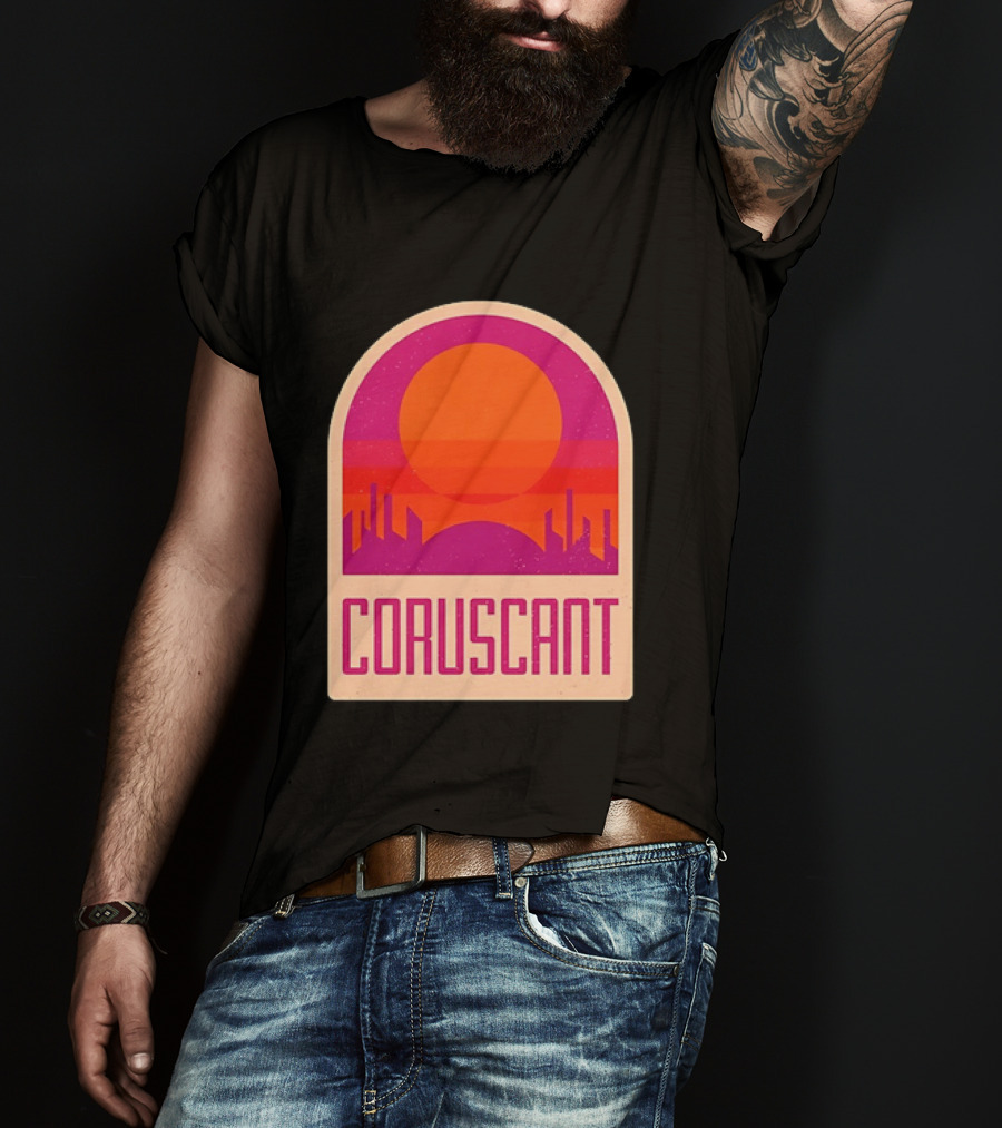 Coruscant Cityscape Star Wars Sci Fi Sunset Scene T-Shirt