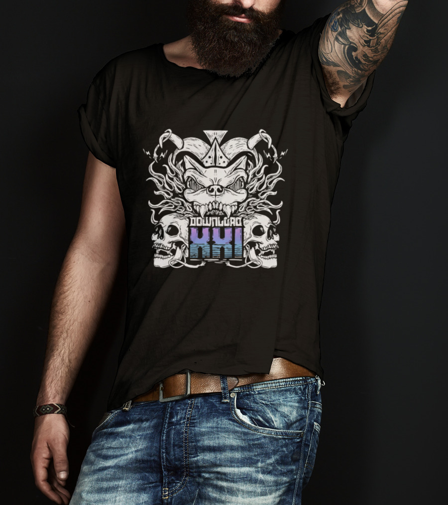 Download XXI Skull Demon Heavy Metal Flame T-Shirt