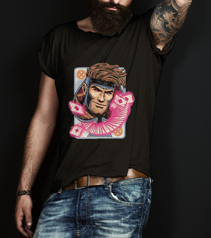 Marvel Gambit X Men Playing Card Super Hero T-Shirt