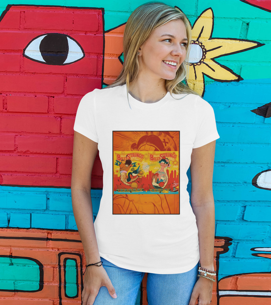 Billy Strings Greatest Show Of All Time Boxing Panels Playful Cartoon T-Shirt
