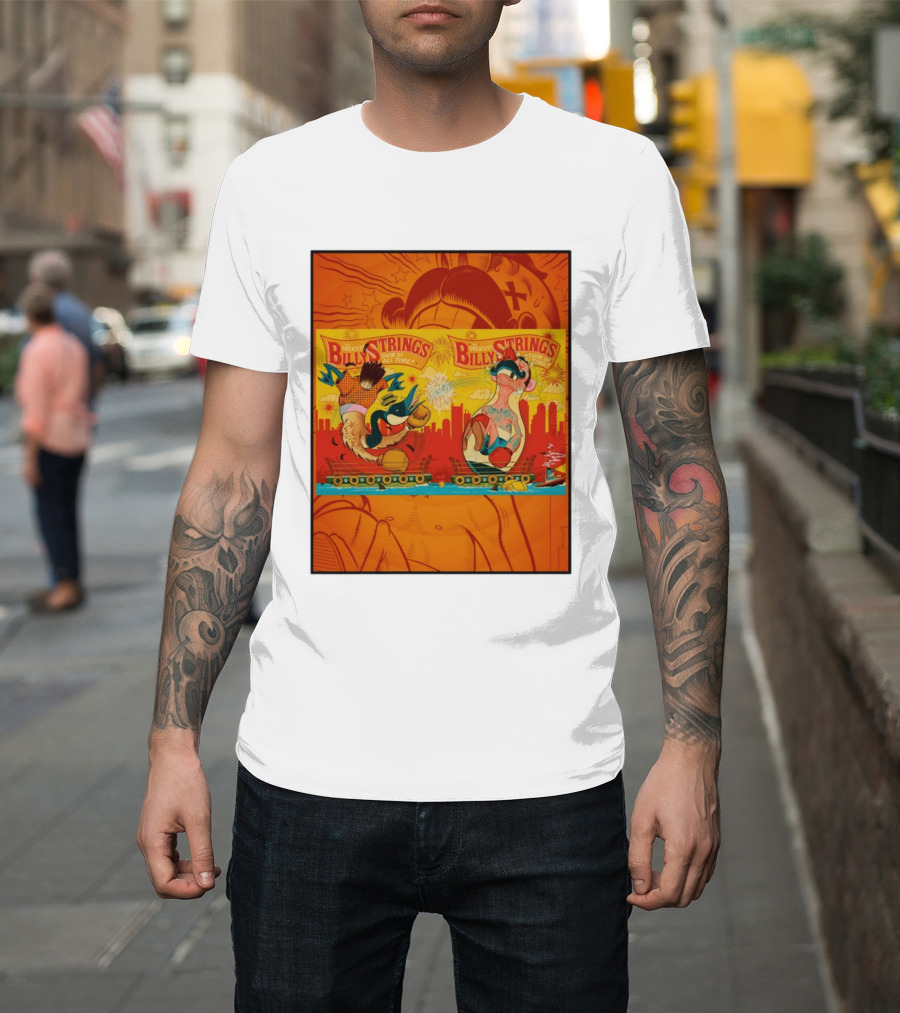 Billy Strings Greatest Show Of All Time Boxing Panels Playful Cartoon T-Shirt