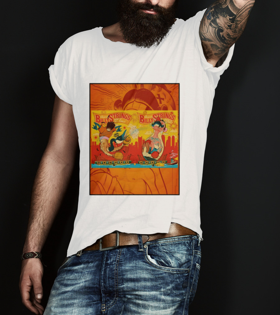 Billy Strings Greatest Show Of All Time Boxing Panels Playful Cartoon T-Shirt