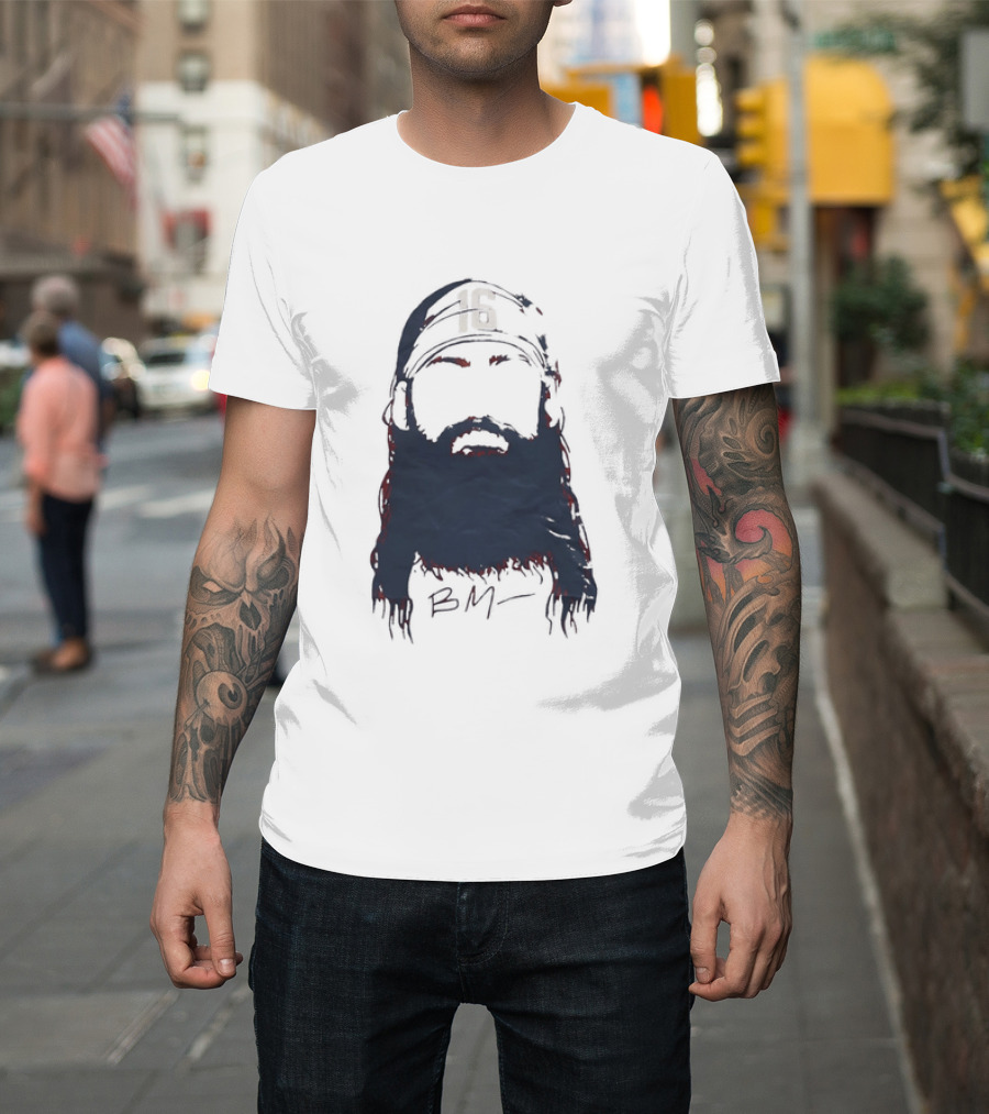 Brandon Marsh 16 Philadelphia Phillies Beard Silhouette BM Cap T-Shirt