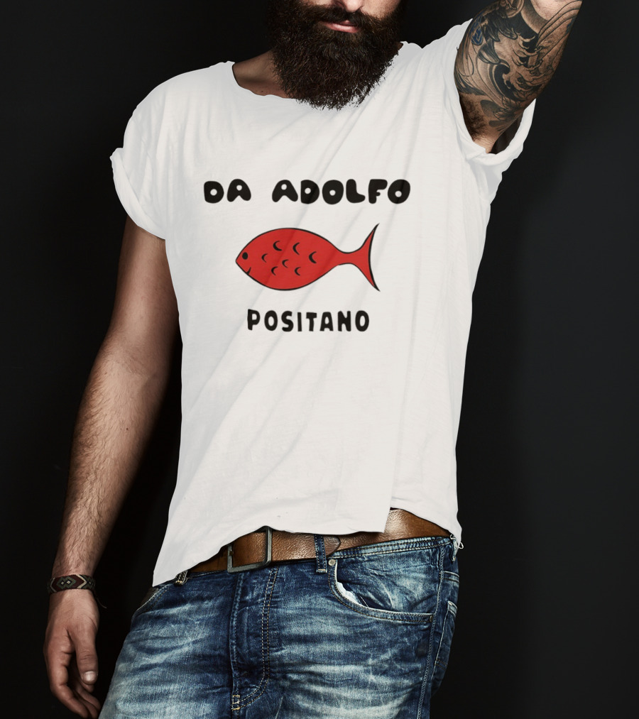 Da Adolfo Positano Red Fish Iconic Italy Amalfi Coast T-Shirt