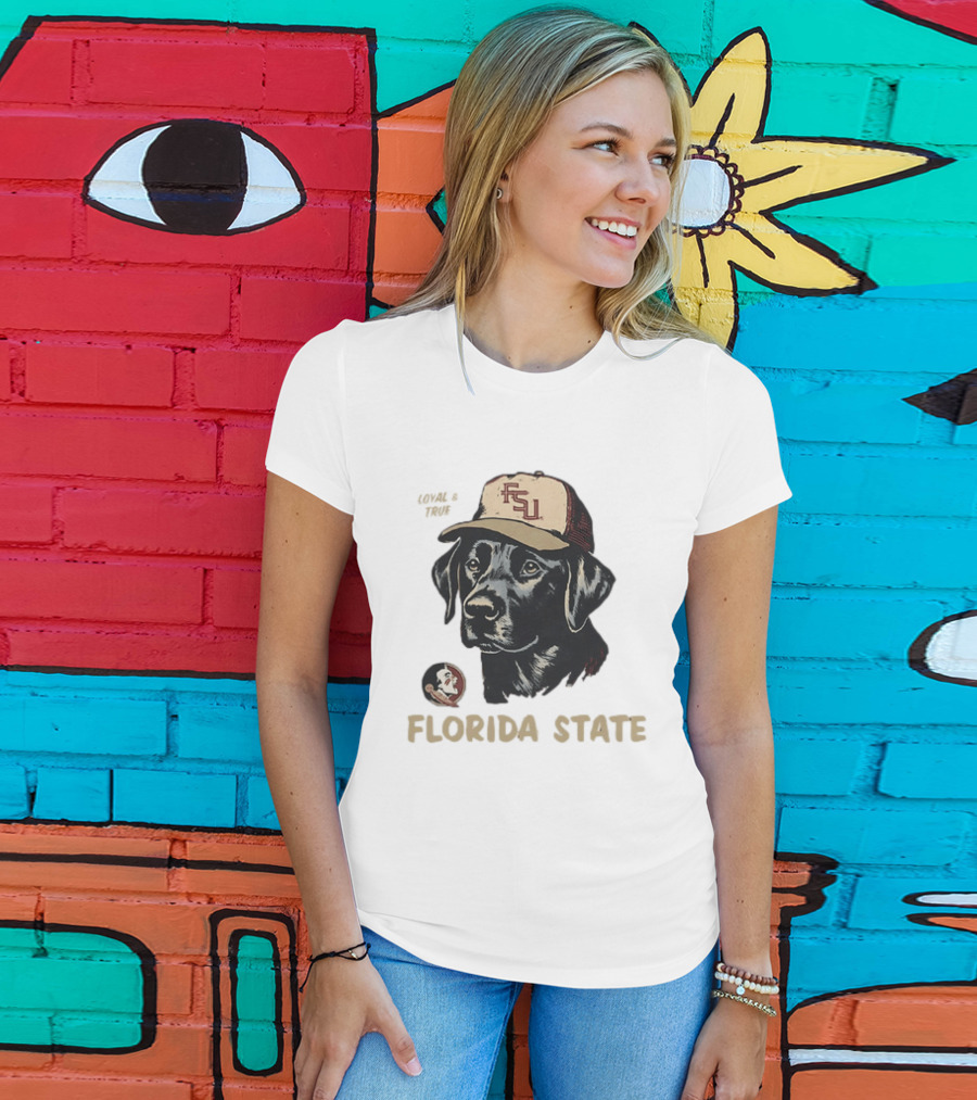 Florida State Loyal And True Labrador Retriever FSU Hat Fan Gear T-Shirt