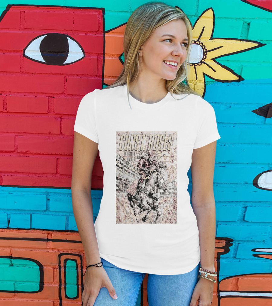 Guns N' Roses Saratoga Springs July 26 Skeleton Horse Rider T-Shirt