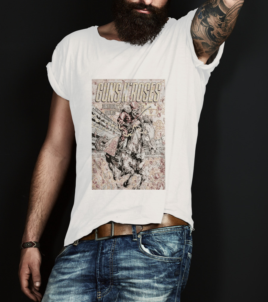 Guns N' Roses Saratoga Springs July 26 Skeleton Horse Rider T-Shirt