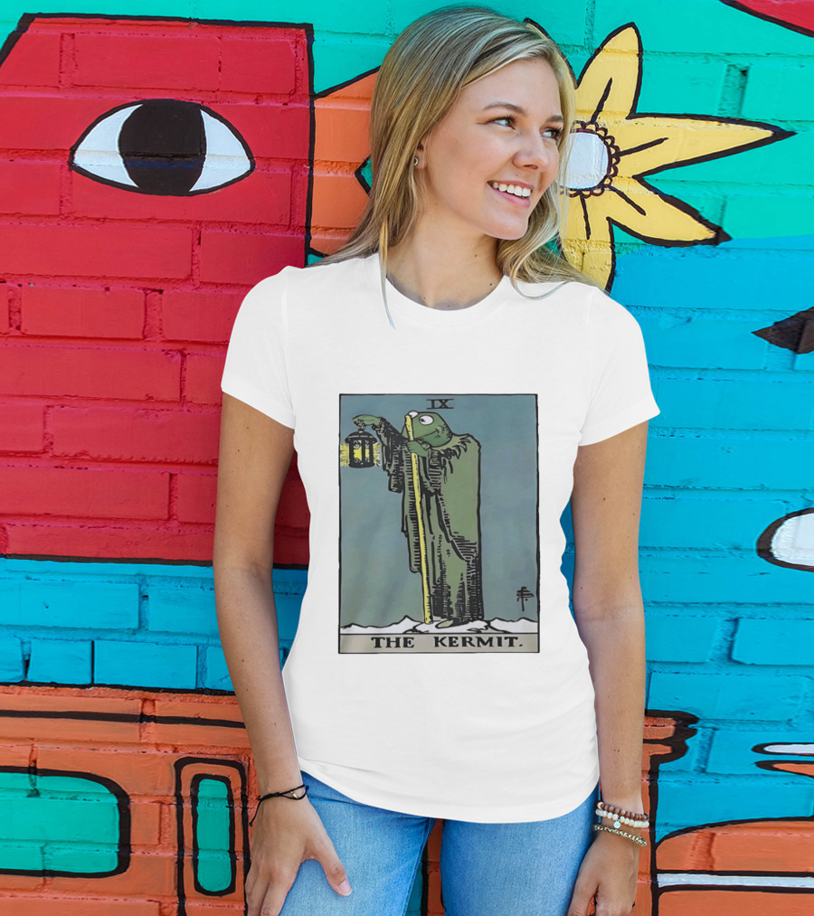Kermit Tarot Card IX The Hermit Muppets Lantern T-Shirt