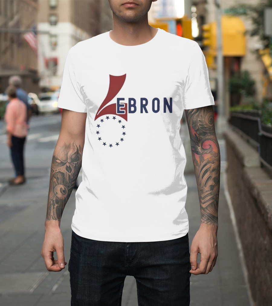 Lebron James 76ers Inspired Logo With Star Circle T-Shirt