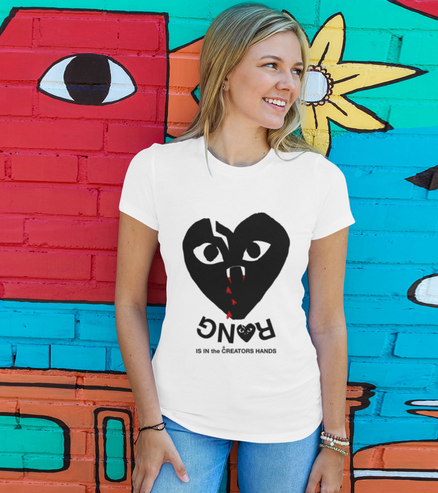 Revenge Store Rvg White Heart Eyes Fangs Red Drip T-Shirt