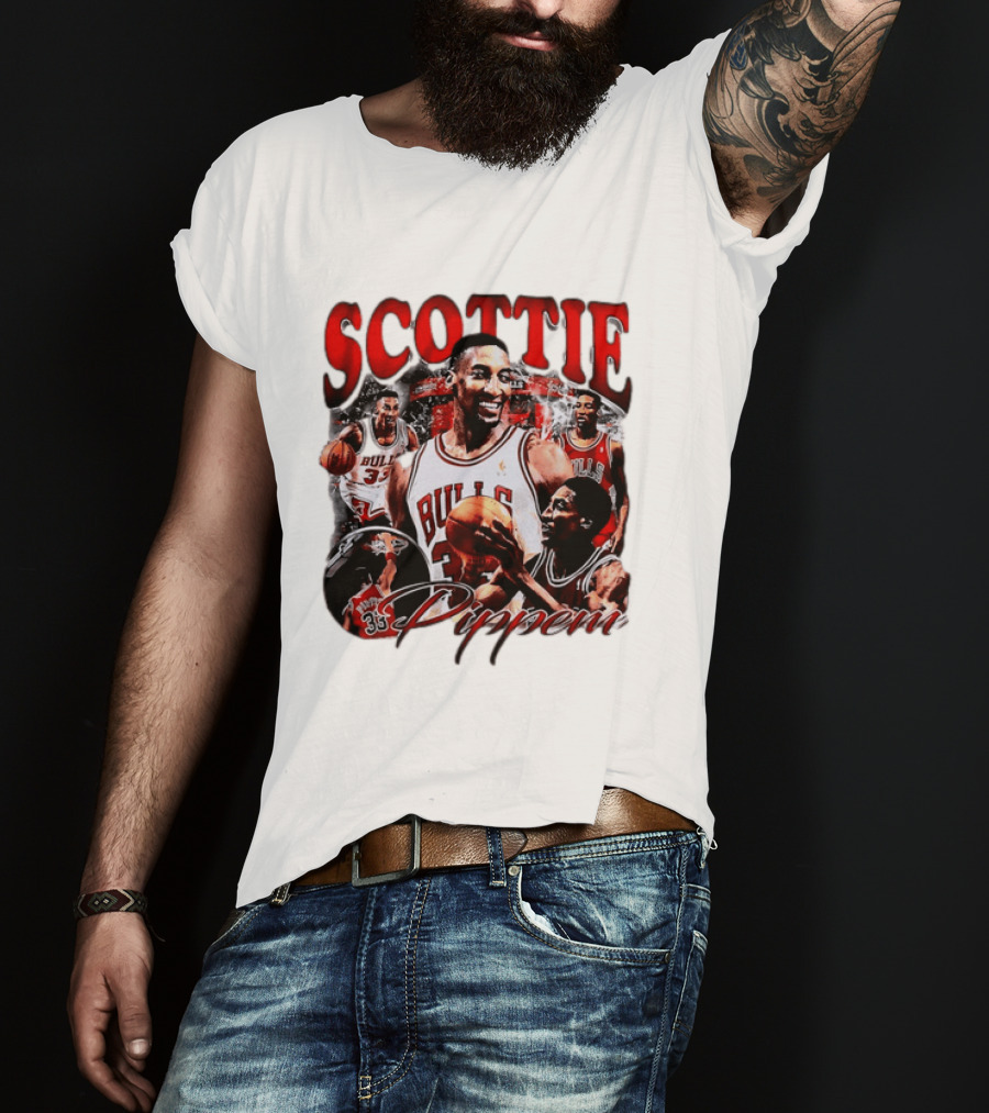 Scottie Pippen Chicago Bulls Basketball Legend 33 T-Shirt