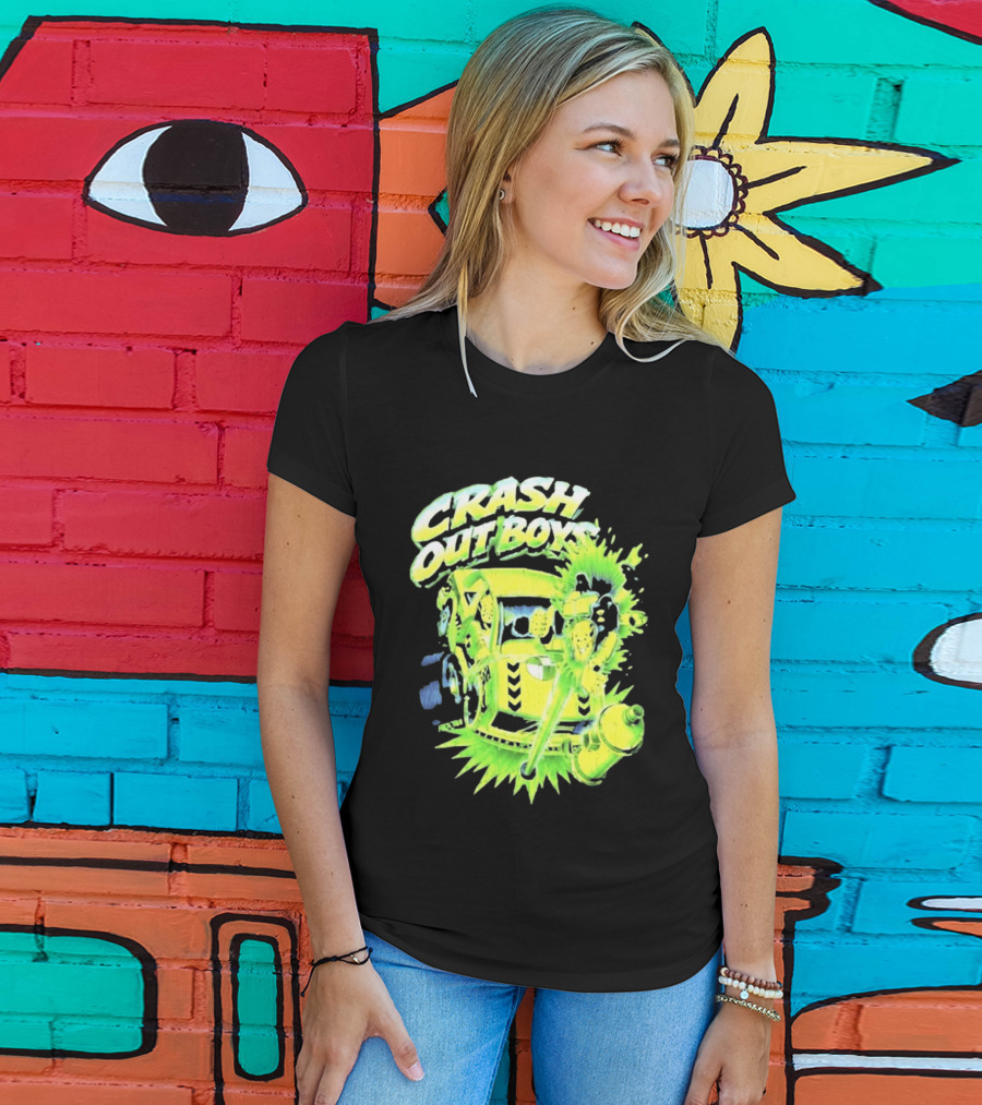 Adrien Broner Crash Out Boys Reven Brand Explosive Cartoon Car Scene T-Shirt