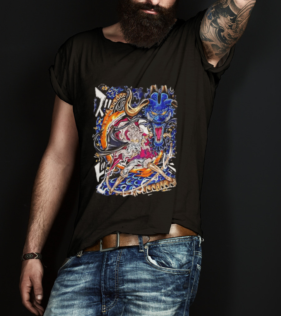 Monkey D Luffy Gear 5 Vs Kaido Epic One Piece Anime Manga Battle Scene T-Shirt