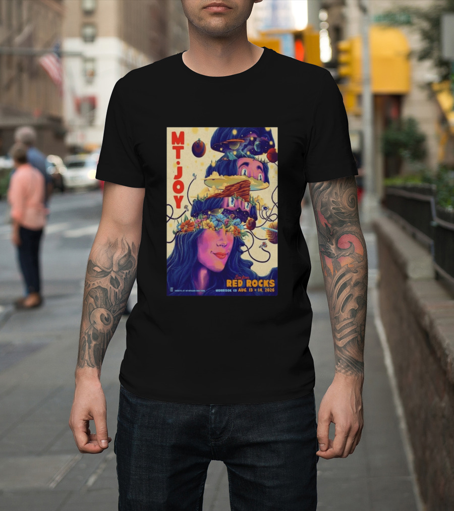 Mt. Joy Live Red Rocks Amphitheatre Morrison CO Aug 13 14 2026 Cosmic Landscape T-Shirt