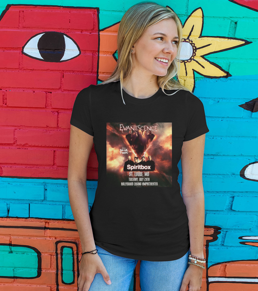 Evanescence Nova Twins Spiritbox Concert St. Louis MO July 28 Hollywood Casino Amphitheater T-Shirt