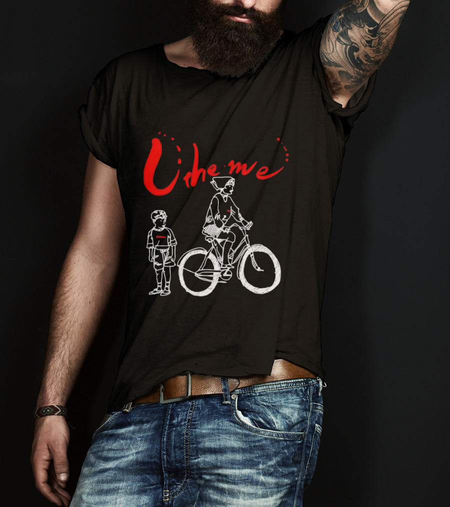 Utheme Rider And Standing Boy Cycling Sport Scene T-Shirt
