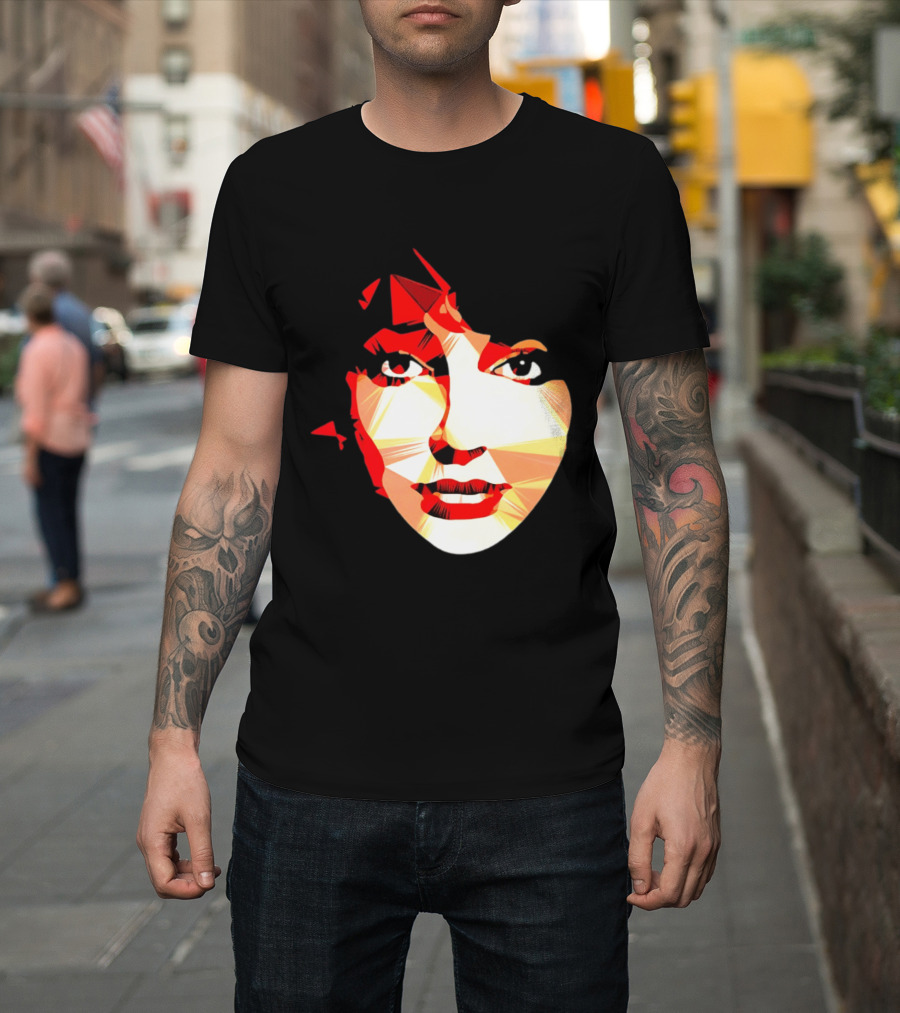 Kate Bush Geometric Pop Singer Red Orange Faceted T-Shirt