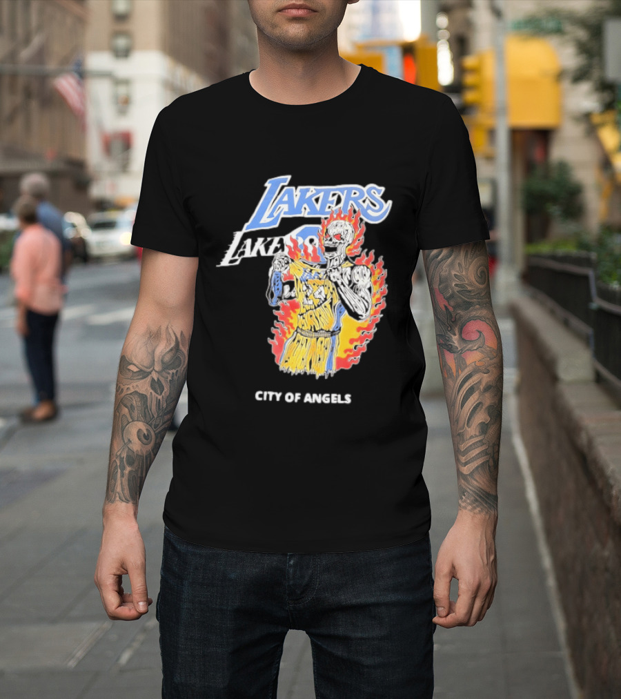 Los Angeles Lakers City Of Angels 24 Kobe Bryant Basketball T-Shirt