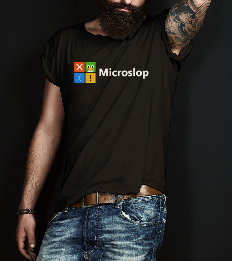 Microslop Linux Penguin Error Icon Blocks T-Shirt