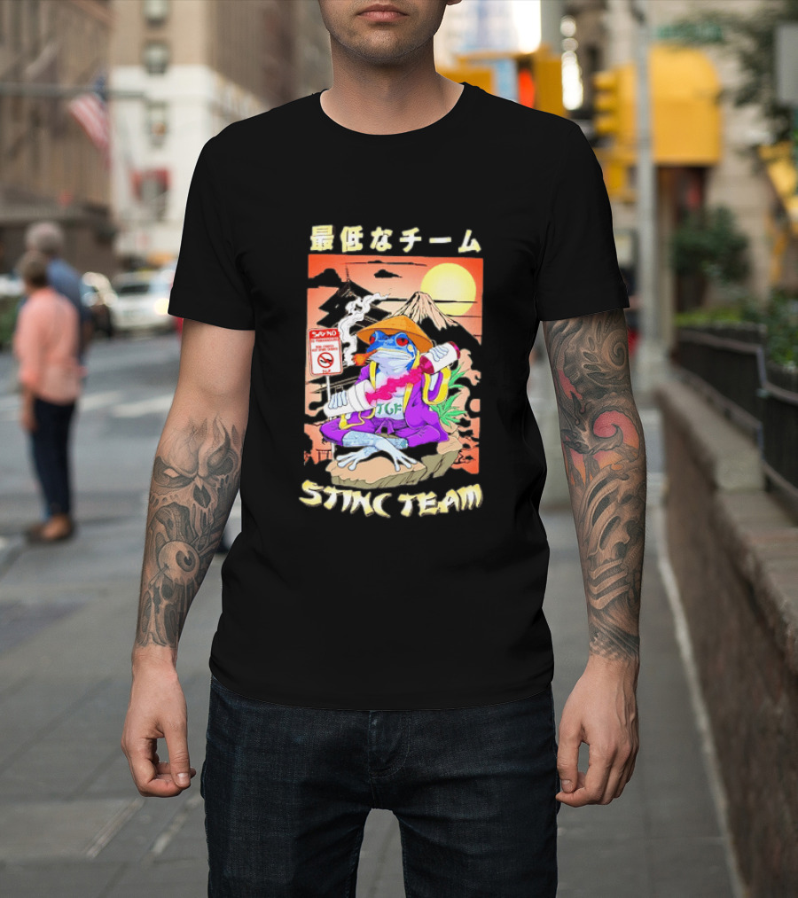Stinc Team TGF Frog Smoking Japanese T-Shirt