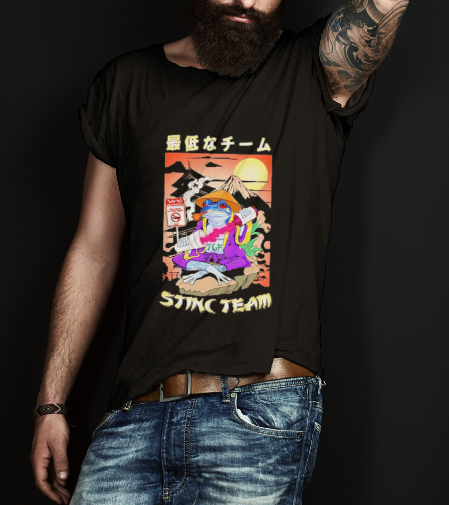 Stinc Team TGF Frog Smoking Japanese T-Shirt