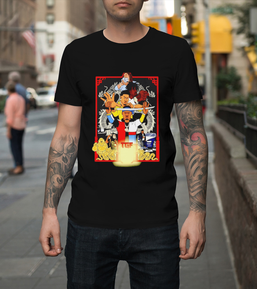 TGF Stinc Team Collage Streetwear Urban Dragons And Cars T-Shirt