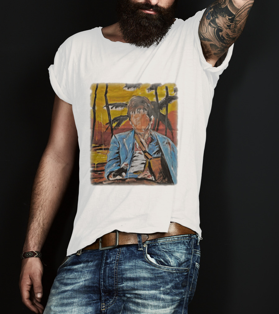 Al Pacino Tony Montana Scarface Oil Painting T-Shirt