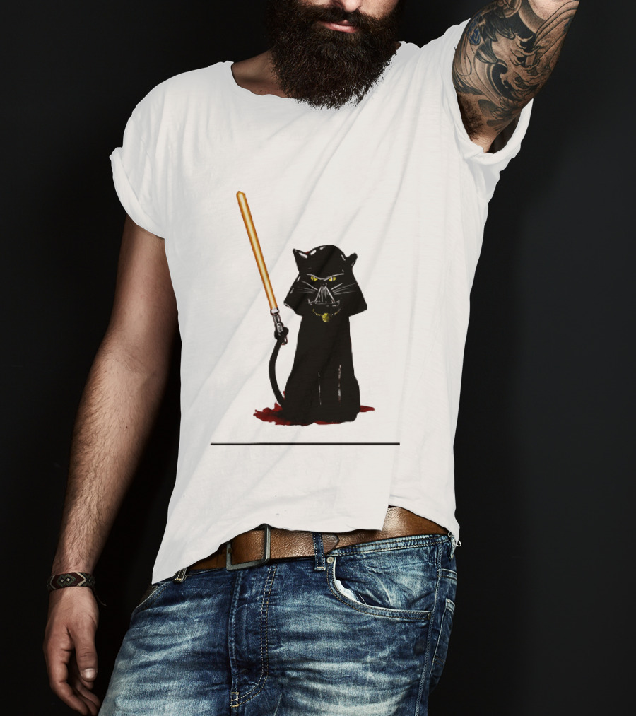 Darth Vader Cat Lightsaber Star Wars T-Shirt