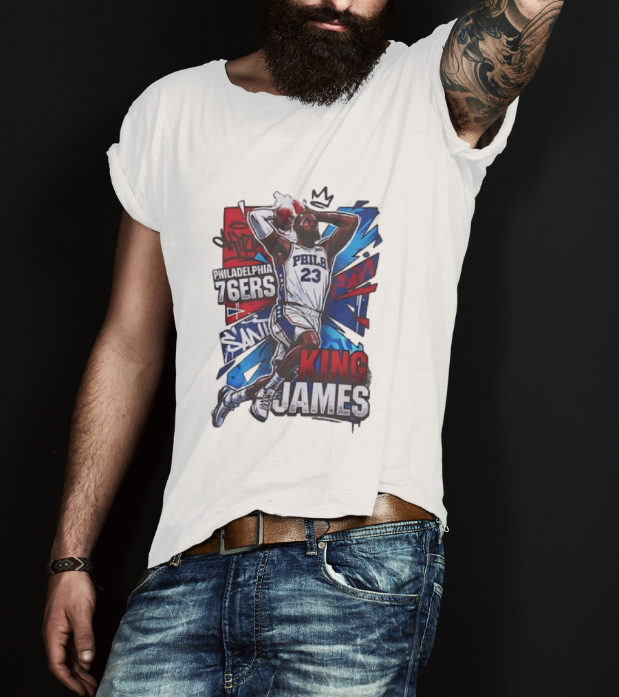 Philadelphia 76ers King James 23 Basketball Dynamic Dunk T-Shirt