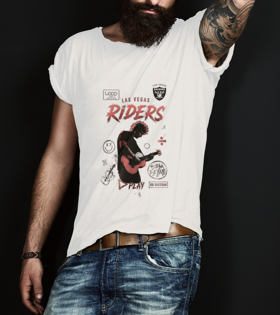 Las Vegas Riders Ed Sheeran Raiders Collage T-Shirt