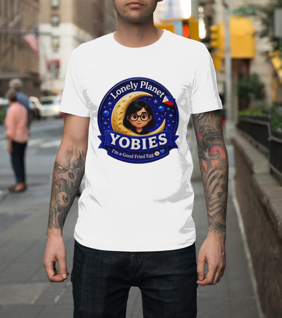 Lonely Planet Yobies I'm A Good Fried Egg Moon And Stars T-Shirt