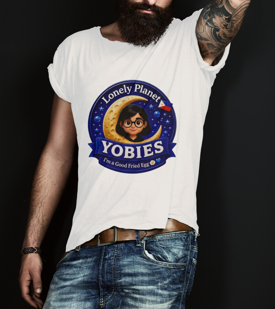 Lonely Planet Yobies I'm A Good Fried Egg Moon And Stars T-Shirt