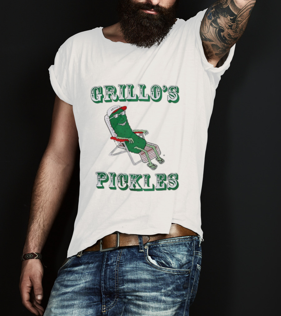 Grillo's Pickles Chill Pickle Relaxing In Chair T-Shirt