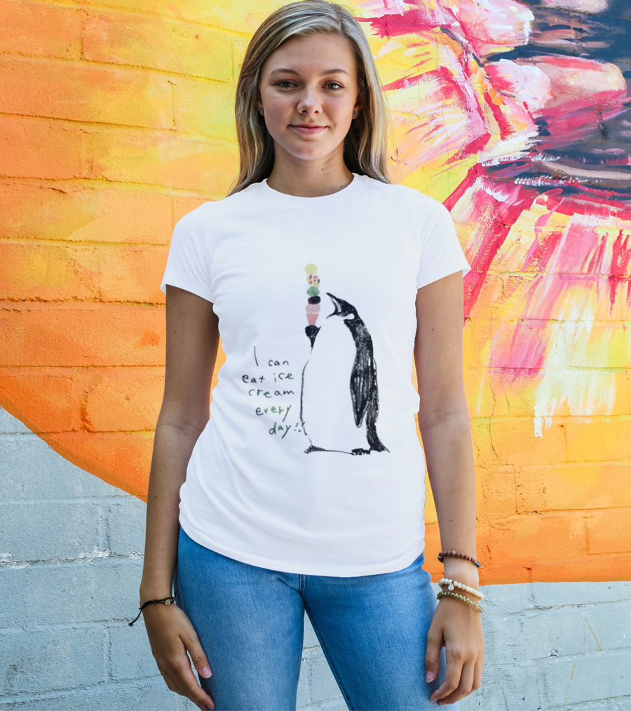 Penguin Eating Ice Cream I Can Eat Ice Cream Every Day T-Shirt