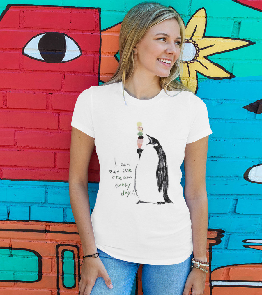 Penguin Eating Ice Cream I Can Eat Ice Cream Every Day T-Shirt