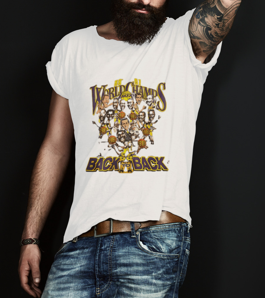 88 89 Lakers World Champs Back To Back T-Shirt