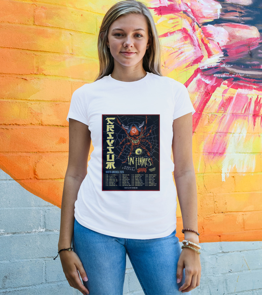 Trivium In Flames Orbit Culture Fit For An Autopsy North America 2026 Tour Dates And Locations T-Shirt