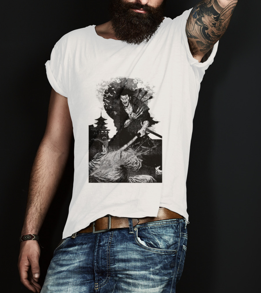Wolverine Logan Marvel Comics Samurai Japan Sakura Cherry Blossoms Battling Warrior Scene T-Shirt