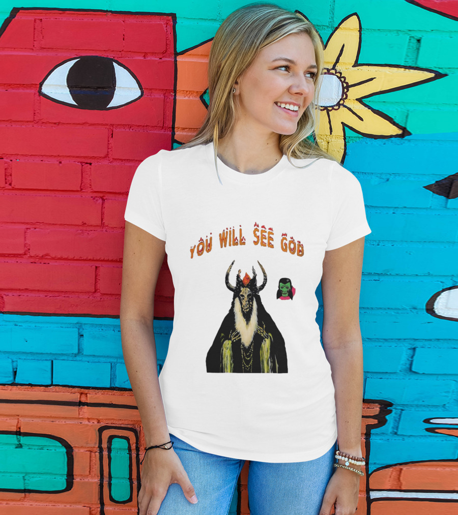 You Will See God Demon Occult Satanic Horror Green Masked Face T-Shirt